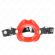 Kink - Lip 8 CM Gag With Red Leatherette Strap 63 X 2 CM Adjustable 39-58 CM