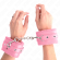 Kink - Premium Fur Lined Wrist Restraints Pink With Pink Belt Adjustable 17-29 CM X 6 CM