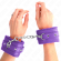 Kink - Premium Fur Lined Wrist Restraints Purple With Purple Belt Adjustable 17-29 CM X 6 CM