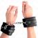 Kink - Premium Fur Lined Wrist Restraints Black With Black Belt Adjustable 17-29 CM X 6 CM