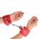 Kink - Fur Lined Wrist Restraints Red With Red Belt Adjustable 17-29 CM X 6 CM