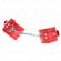 Kink - Fur Lined Wrist Restraints Red With Red Belt Adjustable 17-29 CM X 6 CM