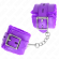 Kink - Fur Lined Wrist Restraints With Square Holes Purple and Purple Belt Adjustable 17-29 CM X 6 CM