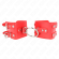 Kink - Fixed Wrist Restraints With Ring and Studs Adjustable Red 17-22 CM X 6.5 CM