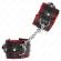 Kink - Fur Lined Wrist Restraints Red / Black Adjustable 17-29 CM X 6 CM