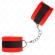 Kink - Beginner Fur Hand Cuffs Black-Red 30 X 7 CM