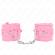 Kink - Fur Lined Wrist Restraints With Square Holes Pink and Pink Belt Adjustable 17-29 CM X 6 CM