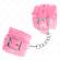 Kink - Fur Lined Wrist Restraints With Square Holes Pink and Pink Belt Adjustable 17-29 CM X 6 CM