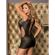 Subblime - 951856 Short Fishnet Bodystocking With Cross Details Black One Size