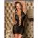 Subblime - 951856 Short Fishnet Bodystocking With Cross Details Black One Size