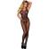 Subblime - 951962 Fishnet Crotchless Bodystocking With Flower Print Black One Size