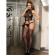 Subblime - 952013 Fishnet Bodystocking With Prints and Halter Neck Black One Size