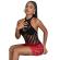 Subblime - 952242 Red and Black Degraded Elastic Fishnet Bodystocking One Size