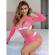 Subblime - 952273 Long Sleeve Elastic Fishnet Bodystocking Pink One Size