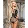 Subblime - 952297 Glossy Fishnet Bodystocking With Off Shoulders Long Sleeve Black One Size