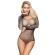 Subblime - 952297 Glossy Fishnet Bodystocking With Off Shoulders Long Sleeve Black One Size