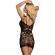 Subblime - 951771 Long Bodystocking With Open Back With Fishnet Black One Size