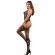 Subblime - 952136 Fishnet Crotchless Bodystocking With Floral Details and Black Halter Neck One Size