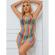 Subblime - 952457 Rainbow Off Shoulder Sleeveless Fishnet Bodystocking One Size