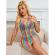 Subblime - 952457 Rainbow Off Shoulder Sleeveless Fishnet Bodystocking One Size