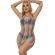 Subblime - 952457 Rainbow Off Shoulder Sleeveless Fishnet Bodystocking One Size