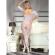 Subblime - 951818 Fishnet Crotchless Bodystocking With White Roses Pattern One Size