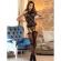 Subblime - 952099 Fishnet Bodystocking With Garter Lines and Floral Details Black One Size