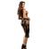 Subblime - 952129 Fishnet Bodystocking With Dress Design and Floral Details Black One Size