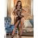 Subblime - 952129 Fishnet Bodystocking With Dress Design and Floral Details Black One Size