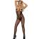 Subblime - 951849 Open Cup Fishnet Bodystocking and Halter Neck Black One Size