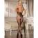 Subblime - 951849 Open Cup Fishnet Bodystocking and Halter Neck Black One Size