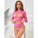 Subblime - 952204 2-PIECE Long-Sleeved Fishnet Bodystocking Pink One Size