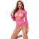 Subblime - 952204 2-PIECE Long-Sleeved Fishnet Bodystocking Pink One Size