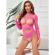 Subblime - 952204 2-PIECE Long-Sleeved Fishnet Bodystocking Pink One Size