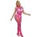 Subblime - 952389 Fishnet and Lace Crotchless Bodystocking With High Neck Pink One Size