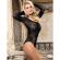 Subblime - 952051 Fishnet Bodystocking With Long Sleeves and Bare Shoulders Black One Size