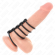 Kink - 5 Silicone Penis Rings 3.8 CM to 4.8 CM Connected By Leather