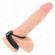 Kink - Silicone Penis Ring 3.8 CM With Ball Divider and Leather Strap 22 X 1.5 CM