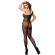 Subblime - 952037 One Shoulder Fishnet Bodystocking With Diamonds Black One Size