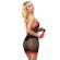 Subblime - 952068 Short Fishnet Dress With Black and Red Stitching One Size