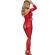 Subblime - 951825 Fishnet Crotchless Bodystocking With Red Roses Pattern One Size