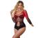 Subblime - 952259 Red and Black Gradient Long Sleeve Elastic Fishnet Bodystocking One Size