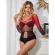 Subblime - 952259 Red and Black Gradient Long Sleeve Elastic Fishnet Bodystocking One Size