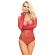 Subblime - 952303 Shiny Grill Bodystocking With Off Shoulders Long Sleeve Red One Size