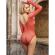 Subblime - 952303 Shiny Grill Bodystocking With Off Shoulders Long Sleeve Red One Size