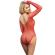 Subblime - 952303 Shiny Grill Bodystocking With Off Shoulders Long Sleeve Red One Size