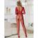 Subblime - 952419 Fishnet Bodystocking With Diamonds Long Sleeve Red One Size