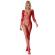 Subblime - 952419 Fishnet Bodystocking With Diamonds Long Sleeve Red One Size