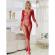 Subblime - 952419 Fishnet Bodystocking With Diamonds Long Sleeve Red One Size