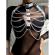 Subblime - 953737 Chest Harness With Rings and Chains Silver One Size